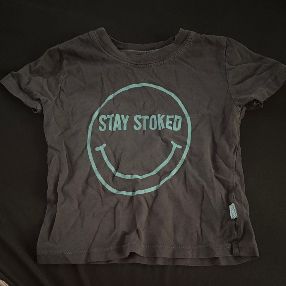 Stay Stoked Kids Tee - Charcoal